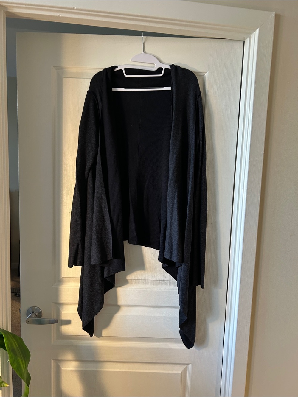 Reversible Lulu Lemon Wrap Black and Dark Grey Sweater. Size S/M